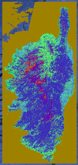 Supervised Landcover Classification of Sentinel2 imagery over Corse region